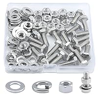 Vista 29 de Tornillo de cabeza hexagonal 1/4-20 x1 (20 unidades), tuercas de bloqueo, kits de arandelas planas y de bloqueo, acero inoxidable 304 18-8