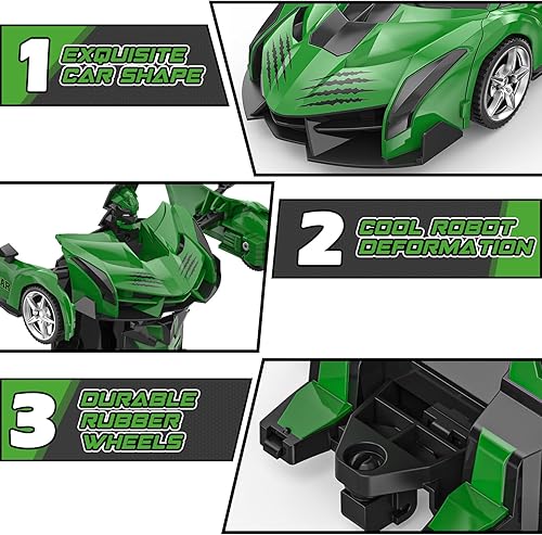 Miniatura 4 de BLUEJAY Transform Rc Cars para niños 4-7 8-12, 2.4Ghz Auto de control remoto a escala 118, robot transformador a escala 118, deformación con un solo