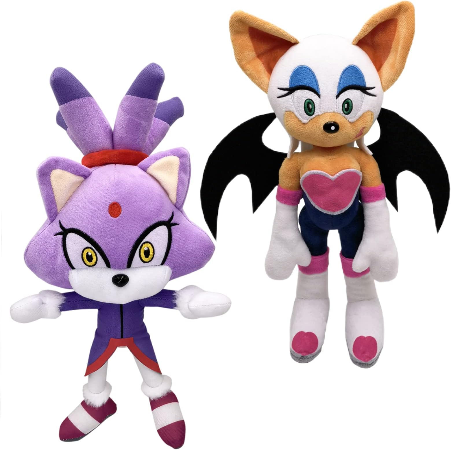 Sonic Blaze Cat Plush, Rouge The Bat Plush, Plushies for Fans and Children's Birthday Halloween (2 pcs)