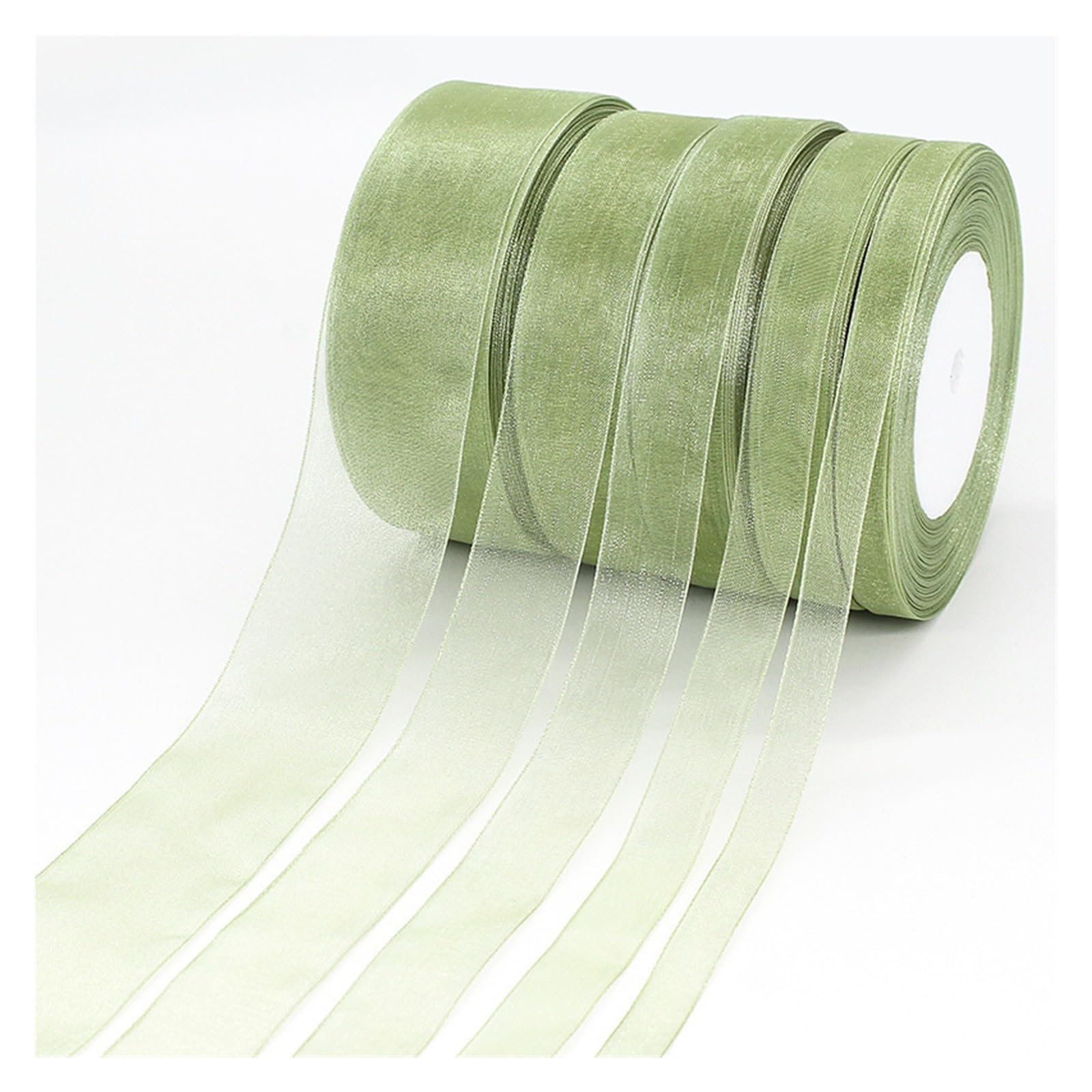 Lot de 5 rubans en mousseline de soie transparente pour emballage cadeau, décoration de bouquets de mariage, couronne de fête pour emballage cadeau, décoration de vacances