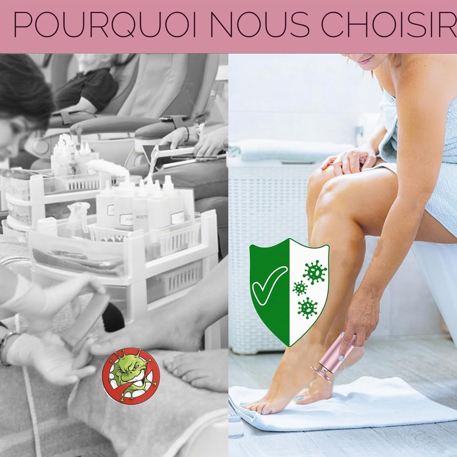 Jianyana 2 In 1 Rechargeable RâPe à Pieds PéDicure Electrique Anti-Callosité Lime Pieds Avec 9 Vitesses Réglables écran numérique （Rose）
