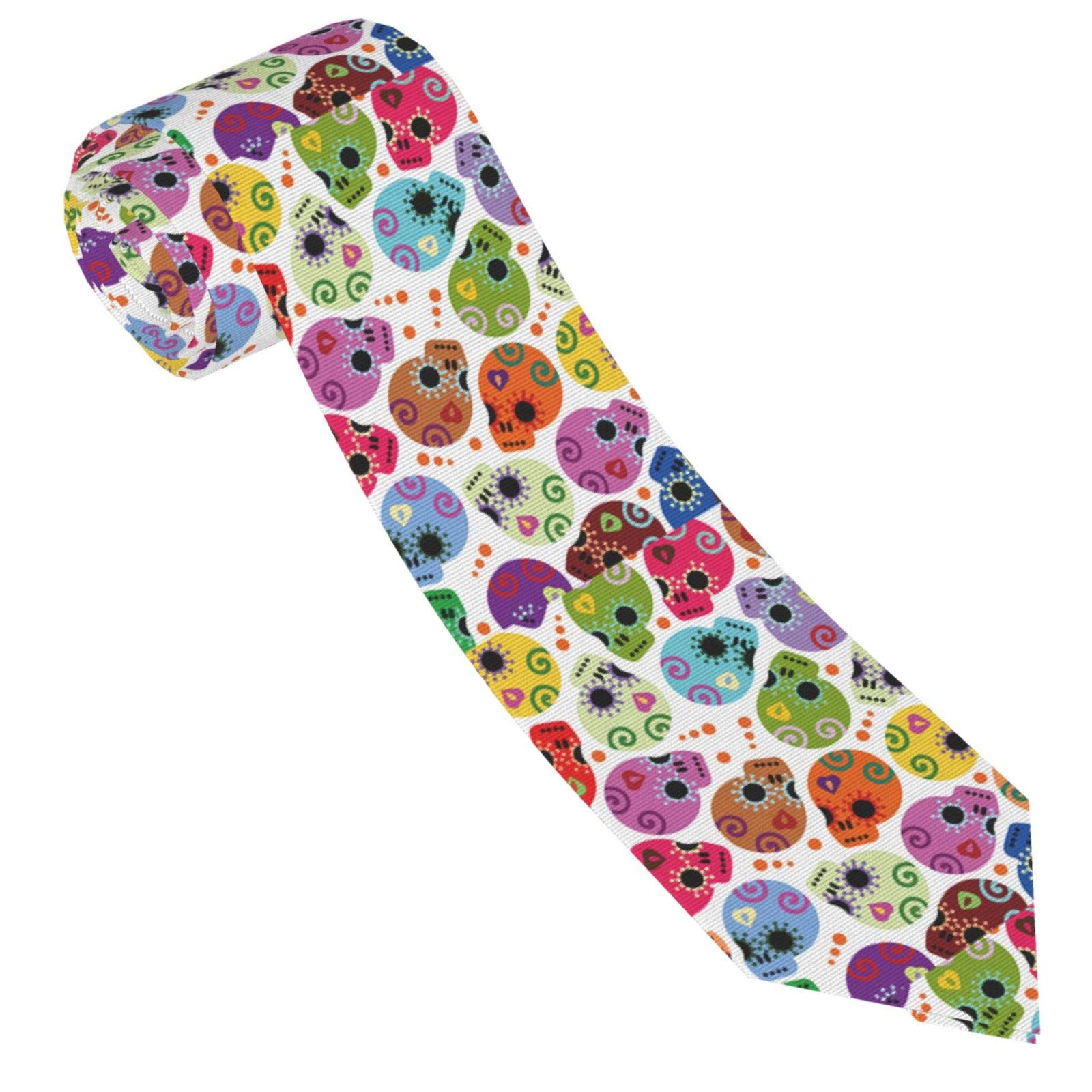 208 Men'S Neck Tie Day Of Dead Skull Halloween Necktie Casual Traditional Tie Soft Ties For Men For Formal Business College Party