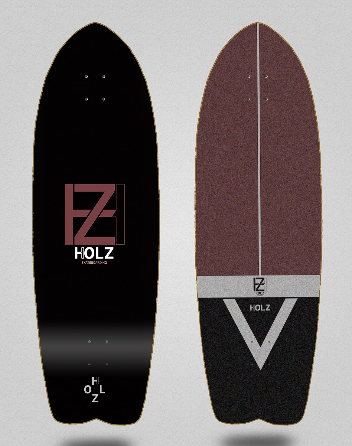 Holz monopatin Skate Skateboard surfskate Deck Tabla Basic Black Blood 29 Fish