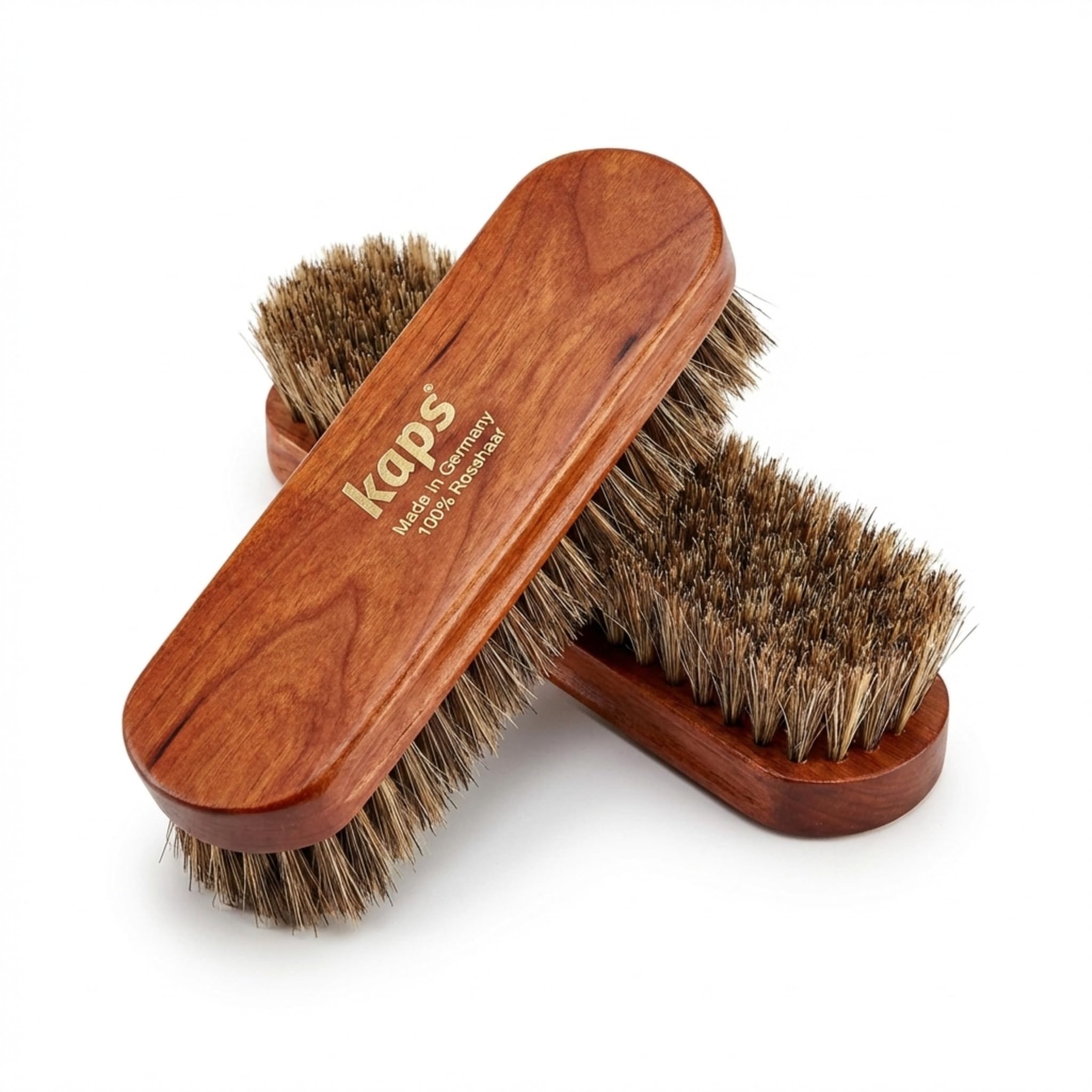 Kaps Premium Quality Shoe Brush Lux, Natural Horsehair, Shine Buff Polish (15 cm Length)