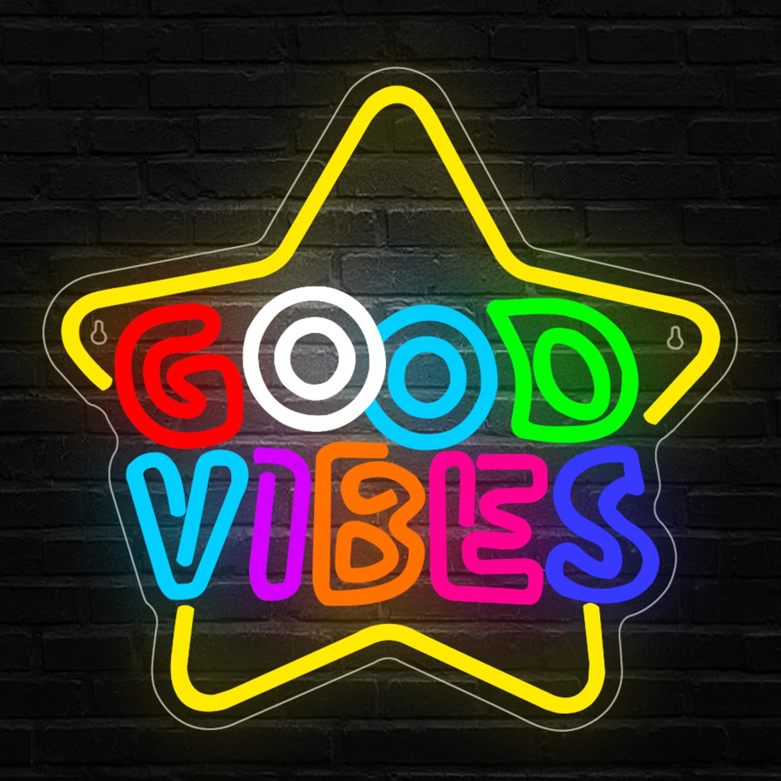 Good Vibes Neon Sign Letter LED Light Neon Sign for Wall USB Dimmable Light for Home Bedroom Living Room Party Decoration Gifts — image 1
