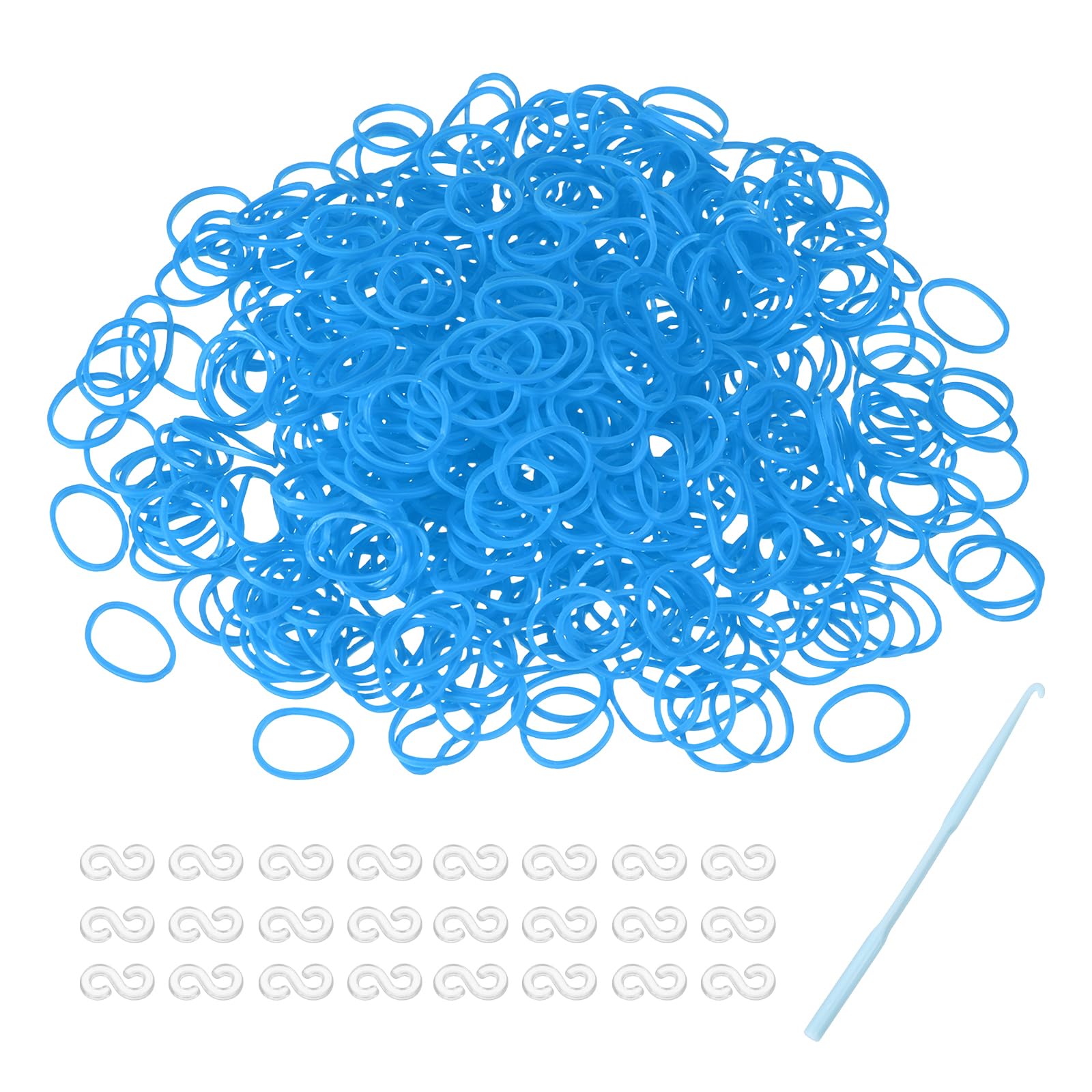 MECCANIXITY 600 Pcs Loom Rubber Bands Kit with 25 Pcs S-Clips 1-Hook Rubber Bands Refill Bracelet Making Kits for Weaving DIY Handcrafts Gift, Light