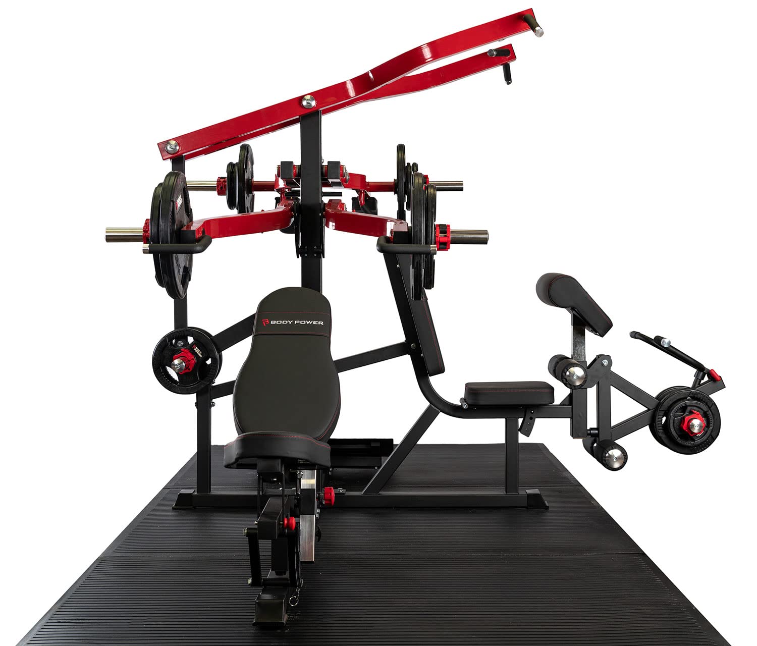 Bodypower Multi-Station Leverage Gym with 215Kg Rubber Olympic Tri-Grip Disc Set