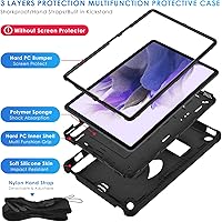Vista 3 de DETUOSI Funda para tablet Samsung Galaxy Tab S7 FE 5G, S8 Plus, S7 Plus, 12.4 pulgadas, funda protectora resistente para niños con soporte plegable