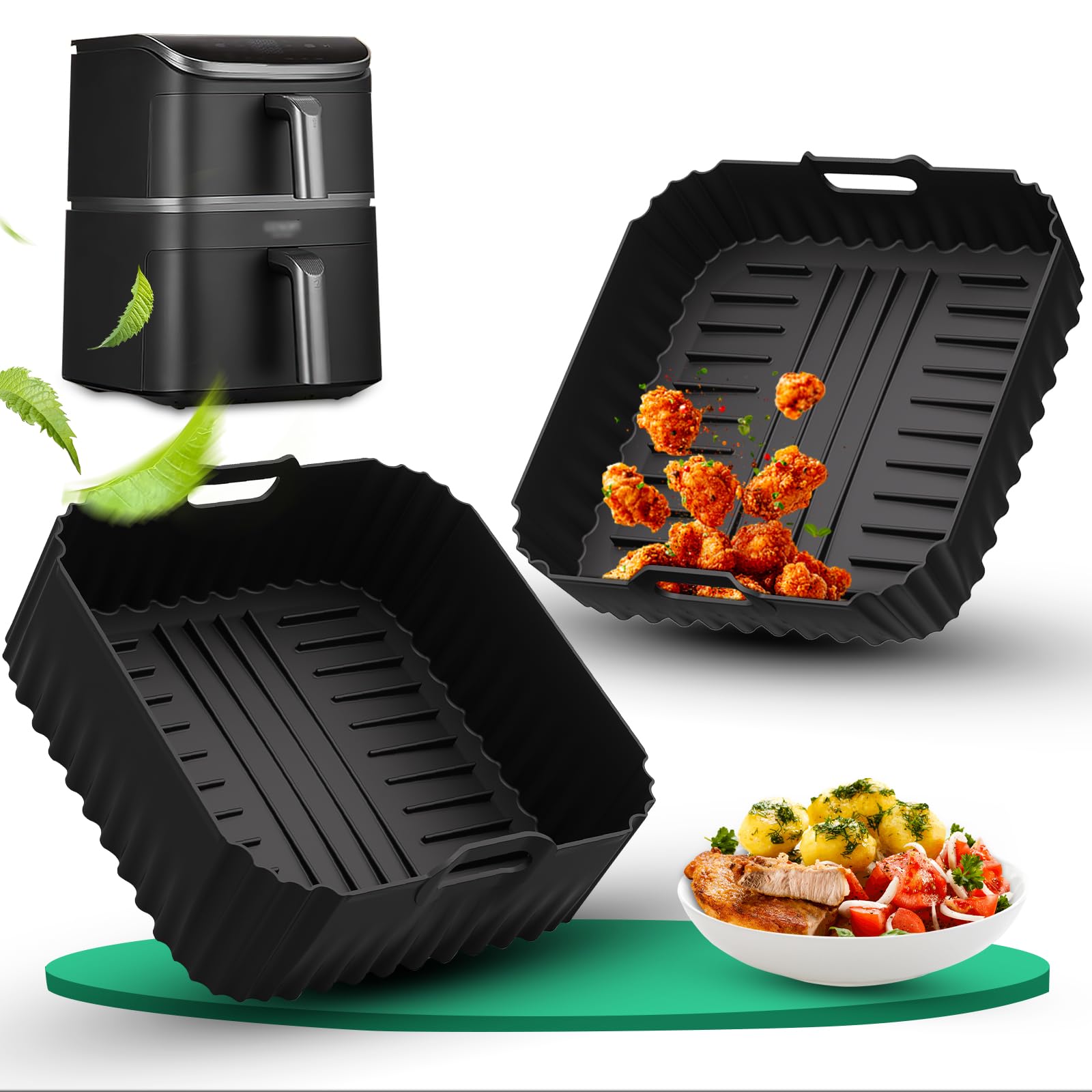 2 Piezas Molde Silicona Freidora de Aire para COSORI Turbo Tower Pro 10.8L | Molde de Silicona sin BPA, aAccesorio para Freidora de Aire COSORI Turbo Tower 6,5L/4,3L Air Fryer Silicona