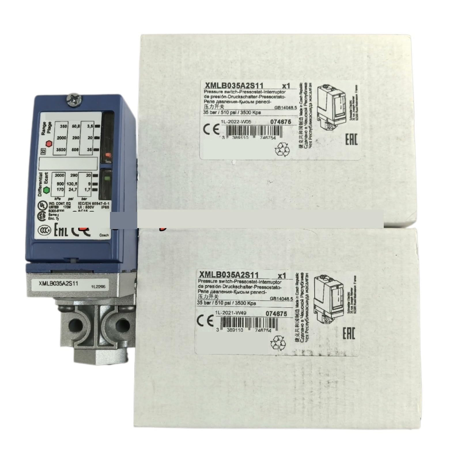 CJKXPZMH 1pcs Pressure switch XMLB035A2S11 3.5-35bar XMLB070D2S11 7-70bar(XMLB160D2S11)