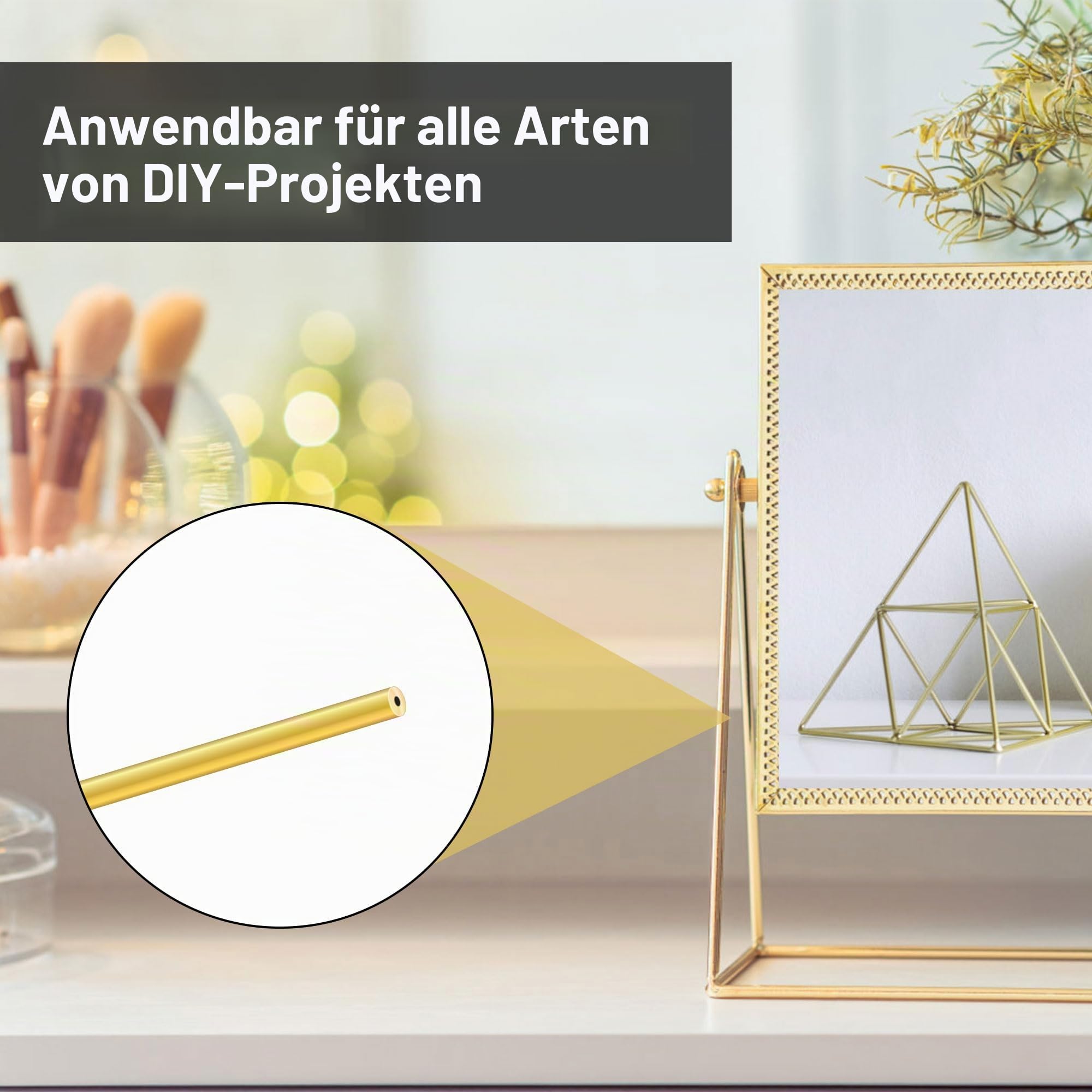 Messingrohre Set mit 2mm 2,5mm 3mm 3,5mm 4mm 4,5mm 5mm 6mm 7mm 8mm, 0,3 mm Wandstärke, 200 mm Länge, LAVMHAB Nahtlos Rundrohr aus Messing für Bastelarbeiten (10 Stück)