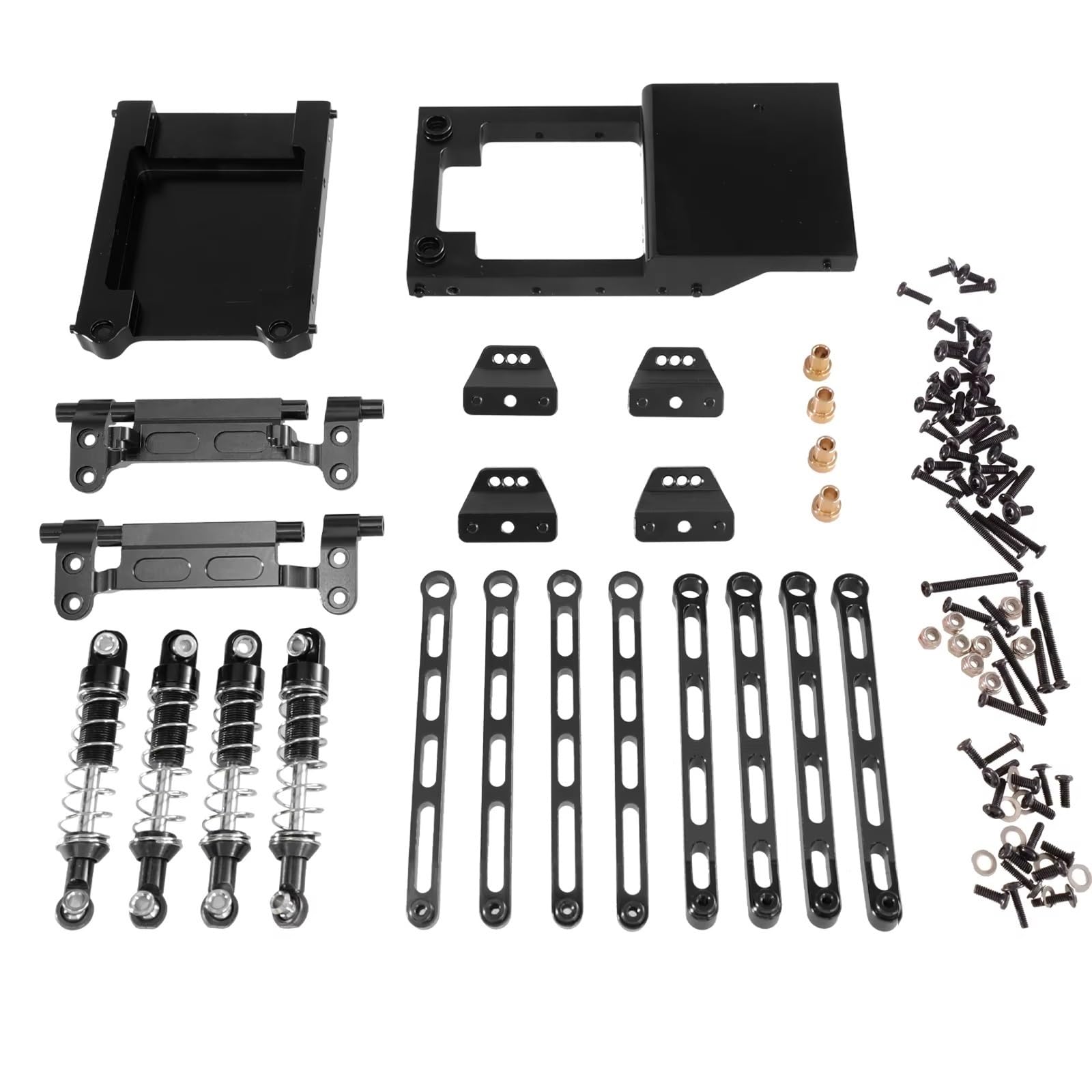 Piezas para Coches RC para MN para MN168 para MN78 1/12 Piezas De Coche RC Mejora Metal Accesorios Varilla Amortiguador Kit Vulnerabilidad(Black)