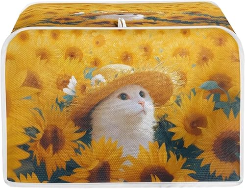 Miniatura 22 de Funda antipolvo para tostadora de pollo con estampado floral de gallo de 2 rebanadas, lavable, funda para hacer pan, antipolvo, cubiertas