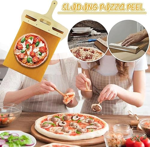 Miniatura 2 de OINRG Pala Pizza Scorrevole deslizante de grado de restaurante de 12 pulgadas, antiadherente con asa, espátula de pizza para lavavajillas para