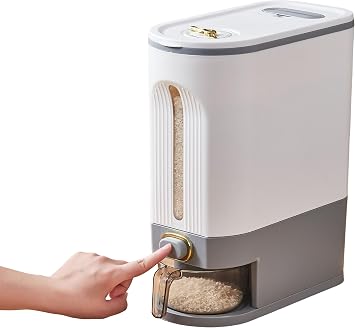 Gagee 22 Lbs Rice Dispenser, White