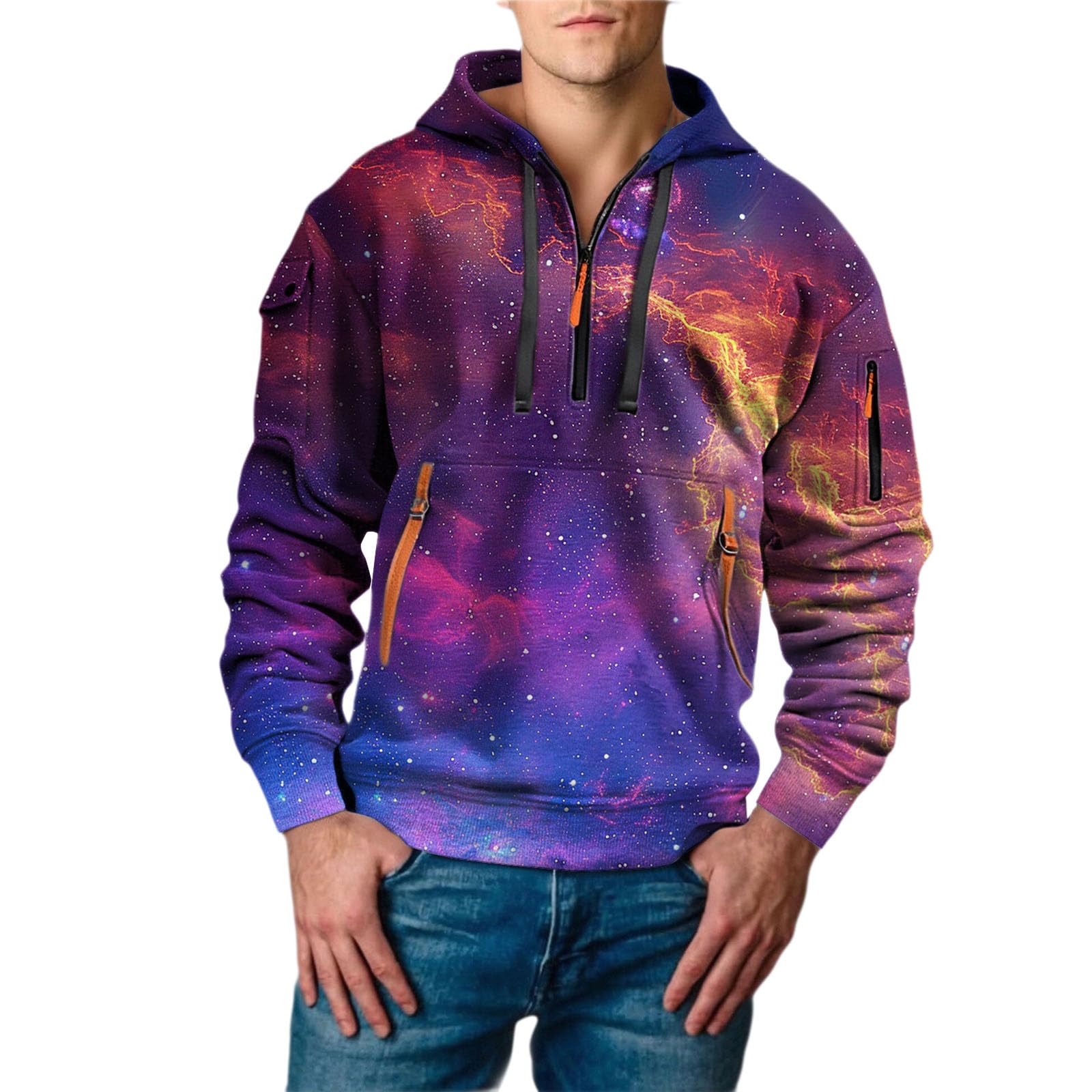 Sudaderas con Capucha Corta Sudadera Y Cremallera De Un para Hombre, Estilo Casual Deportivo, Bolsillos. Tallas S A 5XL. Boxeo Hombre (Ht1, XXL) Cortavientos Ropa Verano Protección Solar