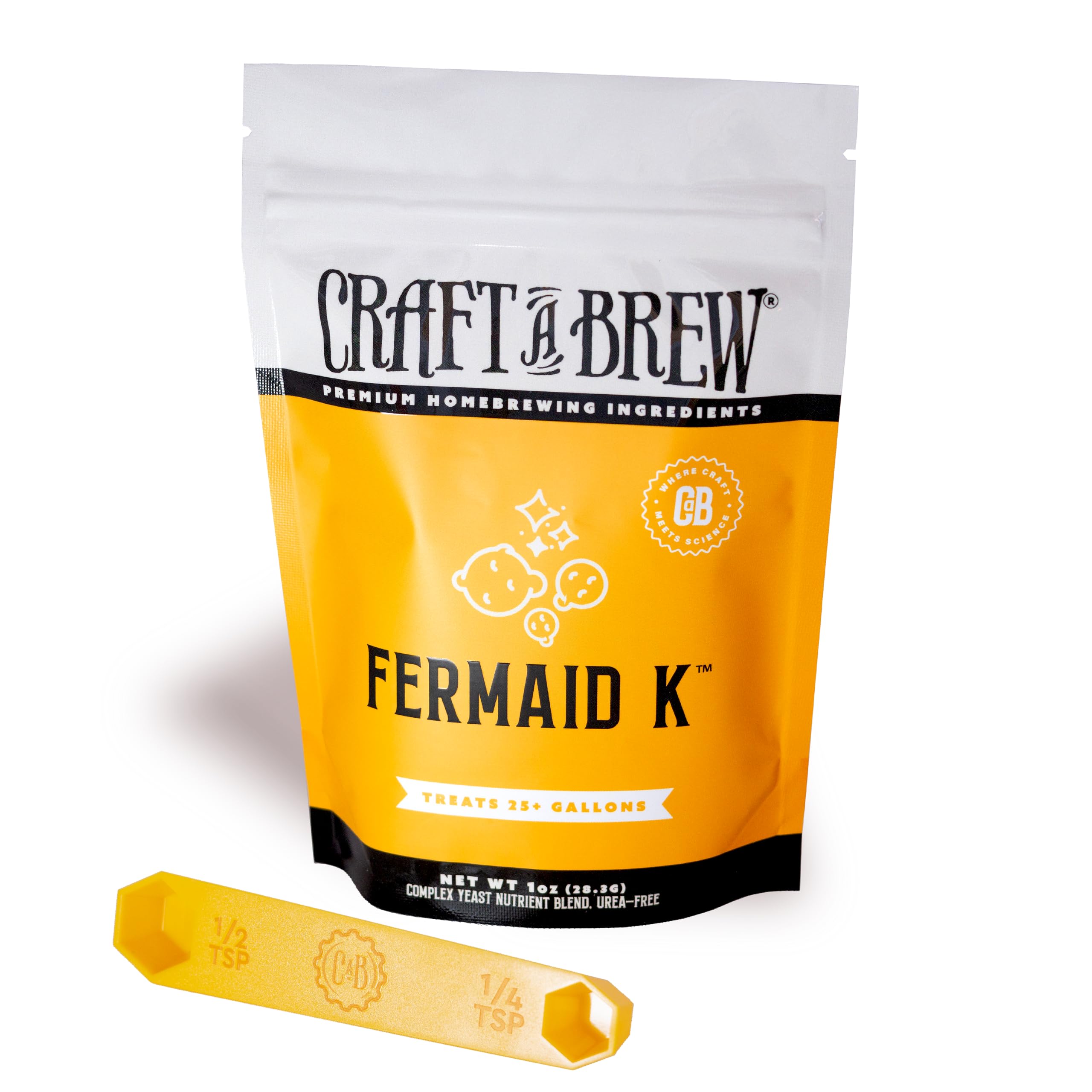 Craft A Brew - Fermaid K - For Wine & Beer Brewing - Blended Complex Yeast Nutrient - Promotes Yeast Growth & Reproduction - For Efficient Fermentation - 1 oz Package