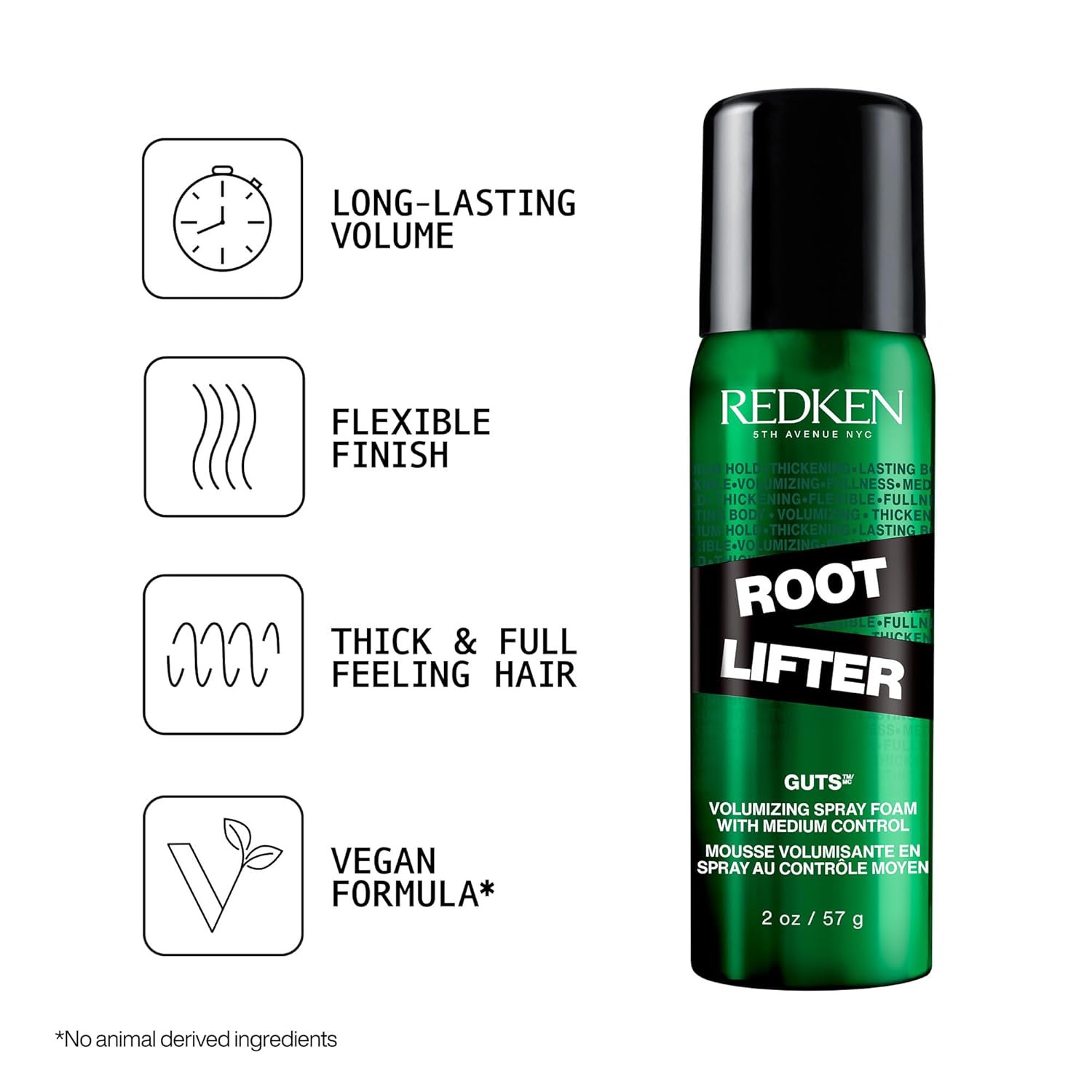 Redken Root Lifter Volumizing Spray Foam For All Hair Types - Provides Body, Volume & Anti-Frizz Protection, Medium Control - Image 2