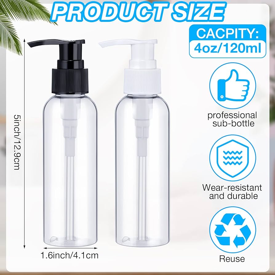 Amazon.com: Nuenen 48 Pcs Refillable Empty Lotion Bottles 4oz