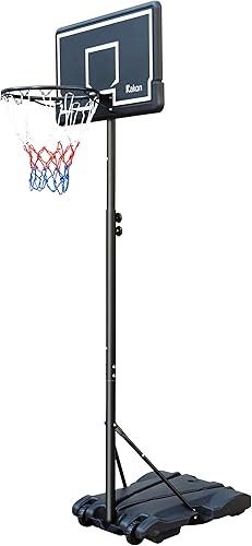 Rakon Sistema de baloncesto portátil con sistema de baloncesto y portería, altura ajustable de 5.4 pies a 7 pies con tablero trasero de 30 pulgadas