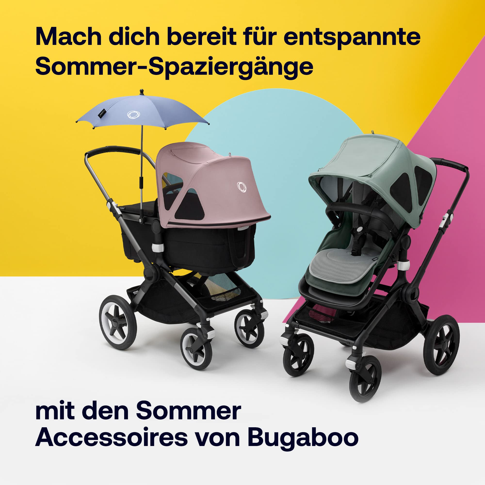 Bugaboo Bee Sonnendach mit Lüftungsfenstern, ausziehbar, wasserabweisend, kompatibel mit Bugaboo Bee Kinderwagen, Sunrise Red