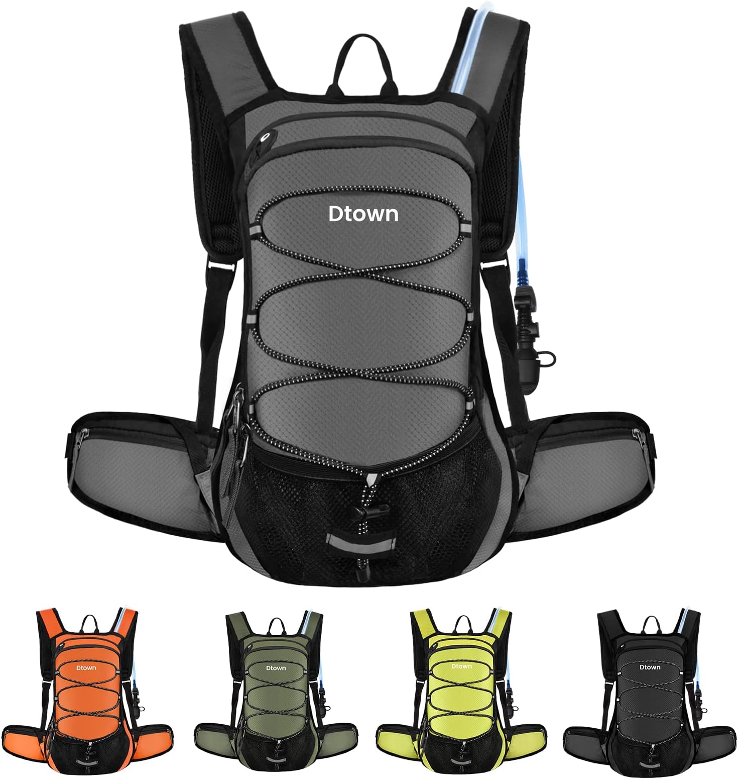 Hydration Backpack with 2L Water Bladder Leakproof Hydration Pack for Running Insulated Water Backpack for Hiking Lightweight Hydration Packs for Biking Cycling Camping Festival Raves