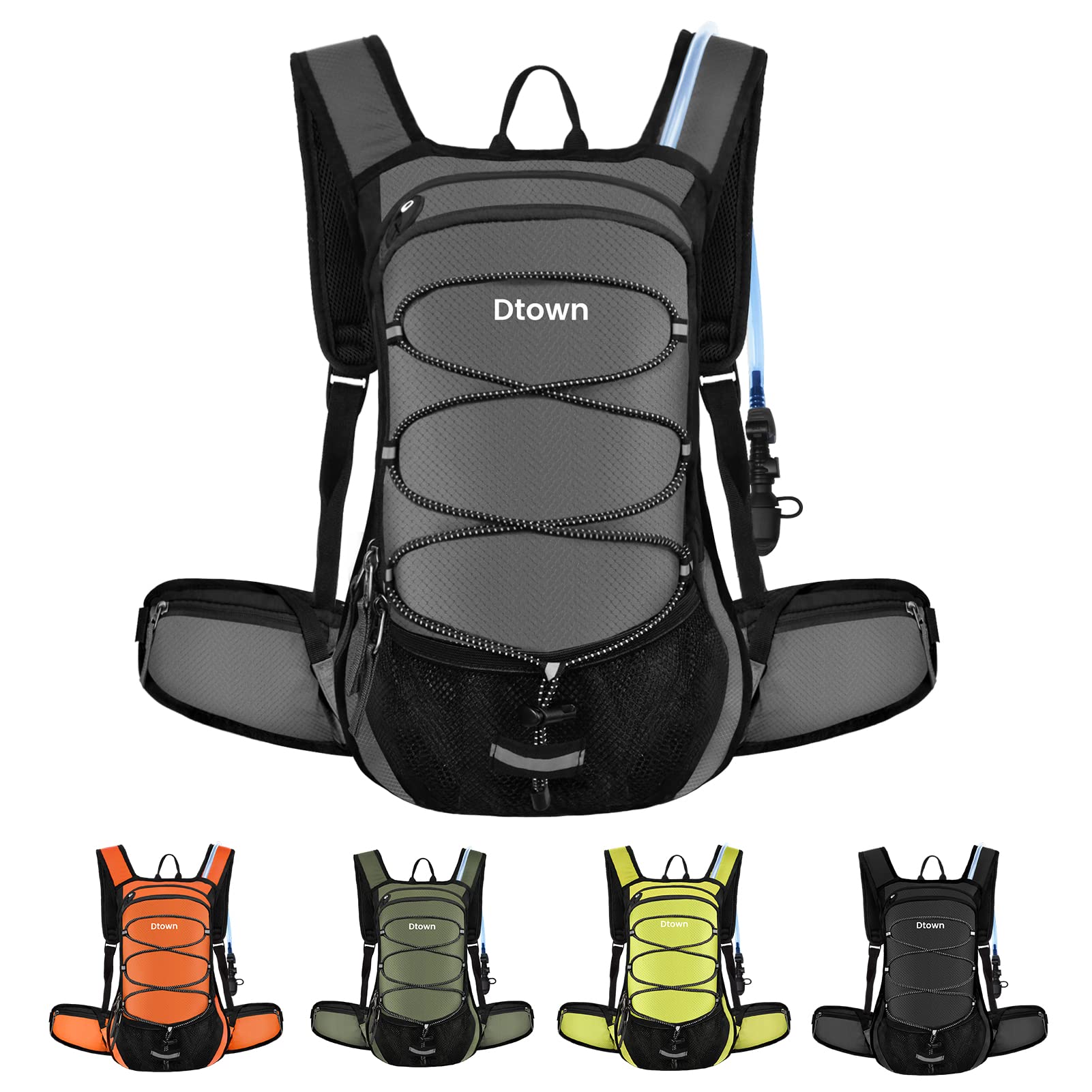 Hydration Backpack with 2L Water Bladder Leakproof Hydration Pack for Running Insulated Water Backpack for Hiking Lightweight Hydration Packs for Biking Cycling Camping Festival Raves
