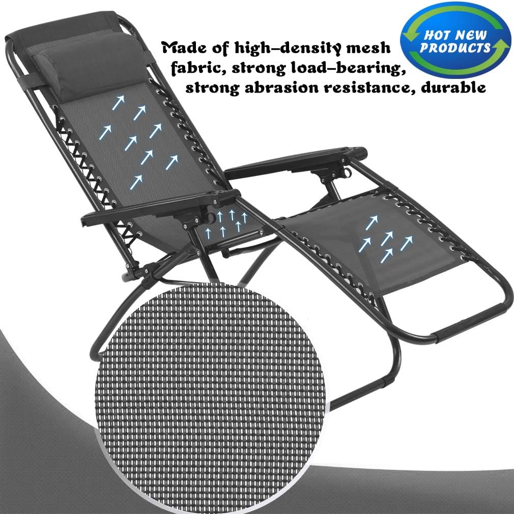 FDW Patio Two Black Chairs