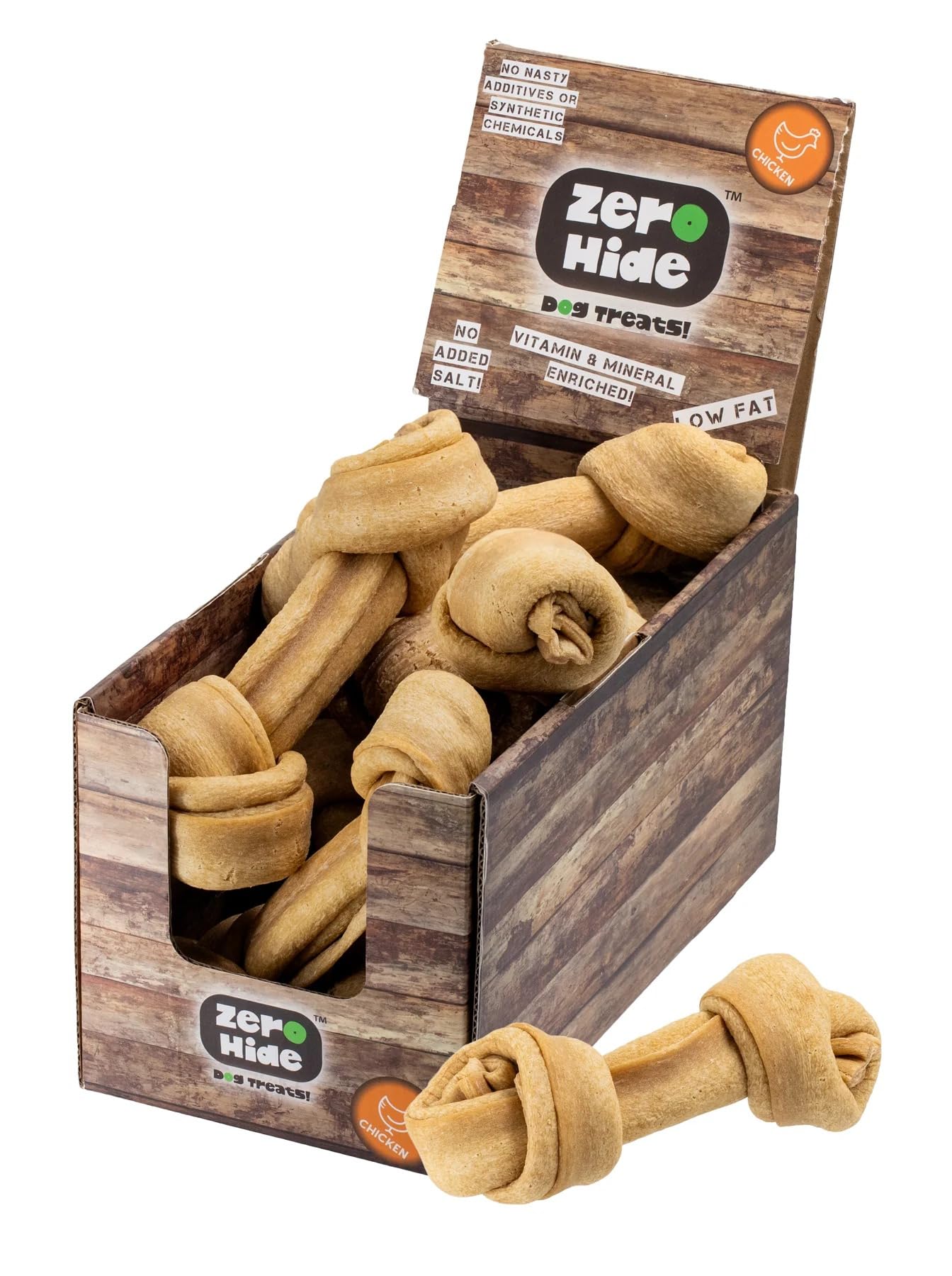 Zero Hide Natural Chicken Puffed Dog Bones - Healthy & Low-Fat Treats - 800g Pack (Approx. 6 Pieces), 133.33 g (Pack of 6)