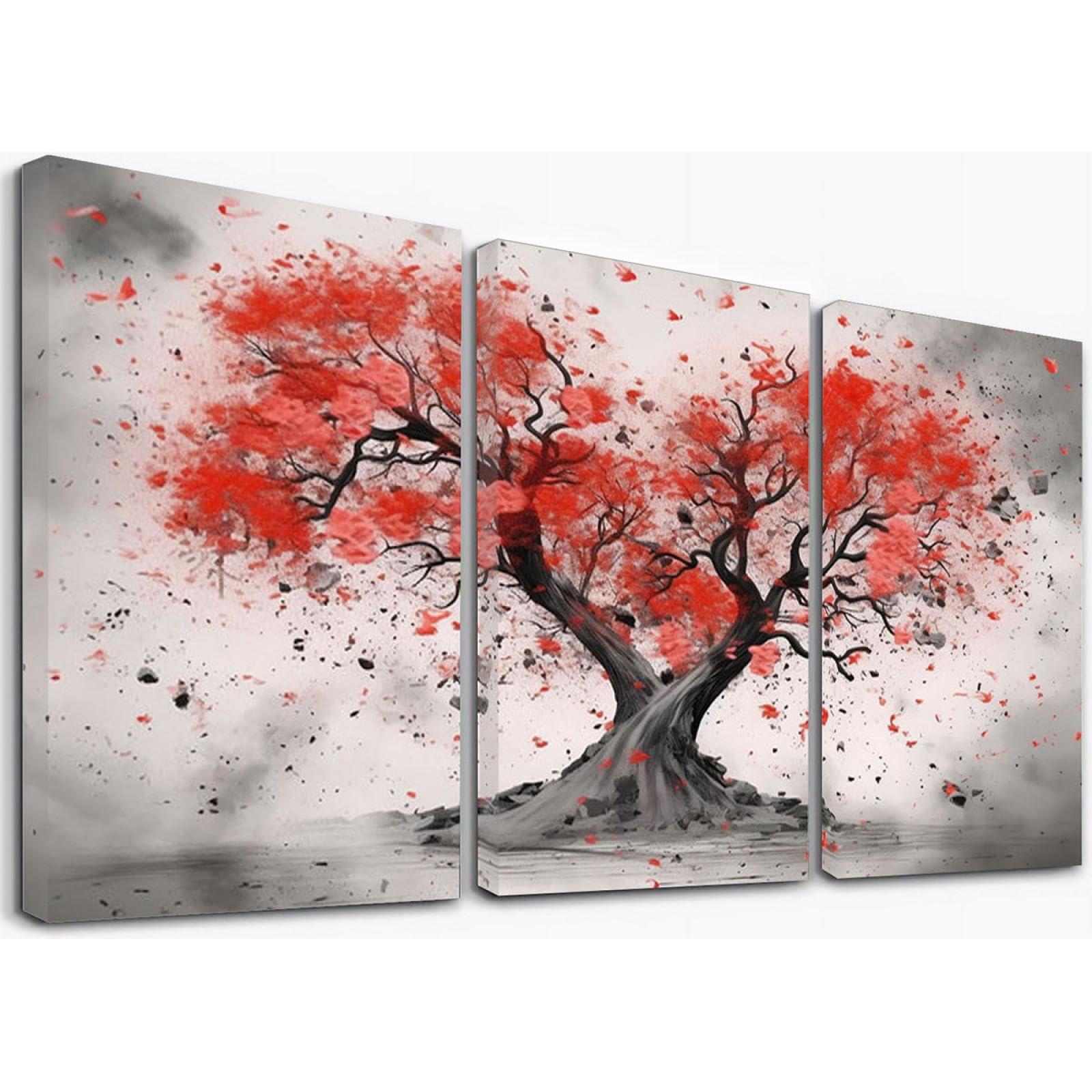 Bilder Skandinavischer Stil Kunstdruck Auf Leinwand Moderne Abstrakte Rote  Baum Landschaft Abstrakte Gemälde Einfach Zu Hängen Wohnzimmer Dekor Poster  45x60cmx1pcs Wall Frame Decoration, image size:1600x1600