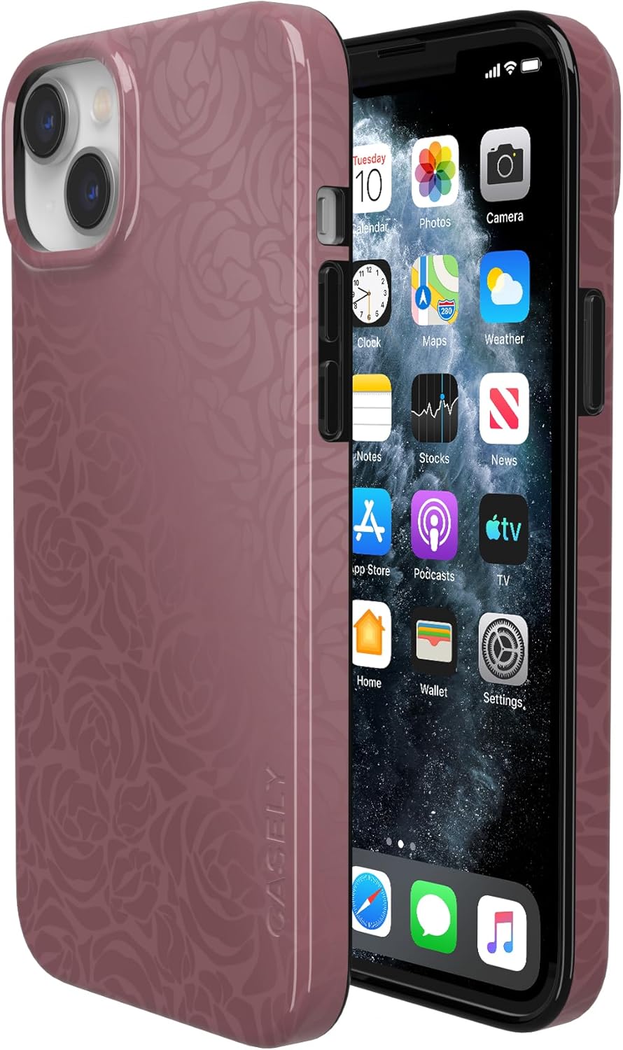 Casely iPhone 13 Case | Moody Monochrome | Bordeaux Rose | Compatible with MagSafe | Classic Ultra Thin Design