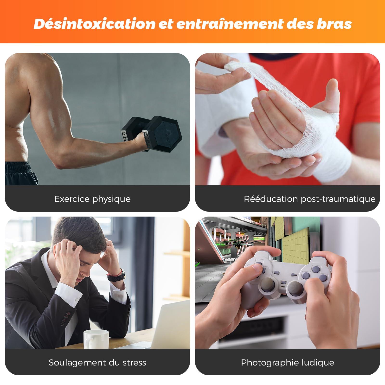 Boule de Gymnastique en Métal Plein, Balle d'entraînement pour Poignets, Départ Automatique, Résistance à 5 Niveaux, Entraîneur d'avant-bras Gyroscopique, pour le Renforcement des Bras, des