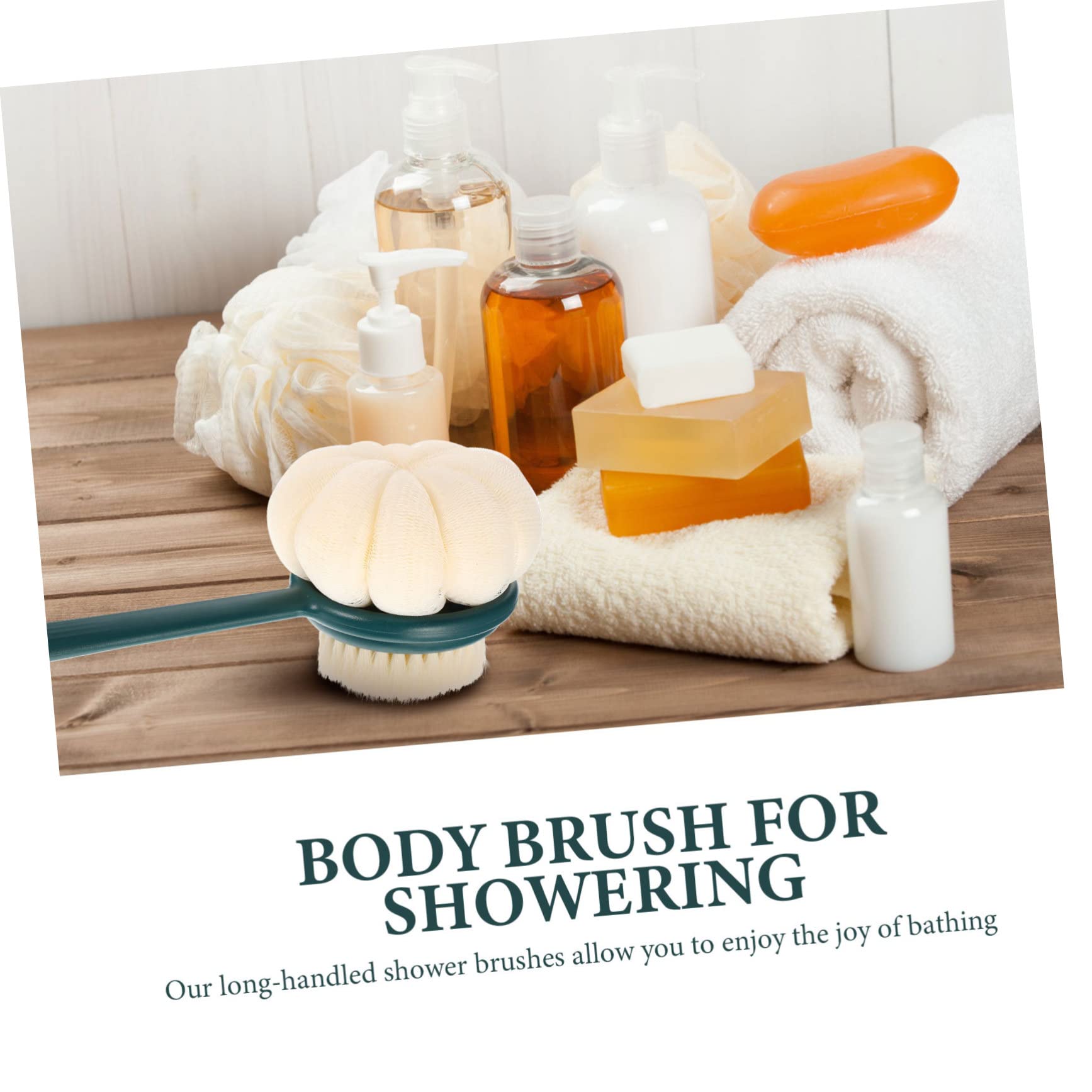 LALAFINA 2 Pz Spazzola da Bagno a Manico Lungo Spazzola Corpo con Setole e Luffa Fare La Luffa su Un Rete da Bagno Scrubber Spazzole da Bagno Maglia PE Fiore da Bagno