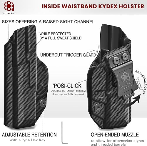 Miniatura 2 de Amberide IWB & OWB KYDEX Holster Fit Sig Sauer P320 Carry  P320 Compact  P320 M18 Pistol, Inside Waistband Concealed Carry Holster, Adjustable Cant