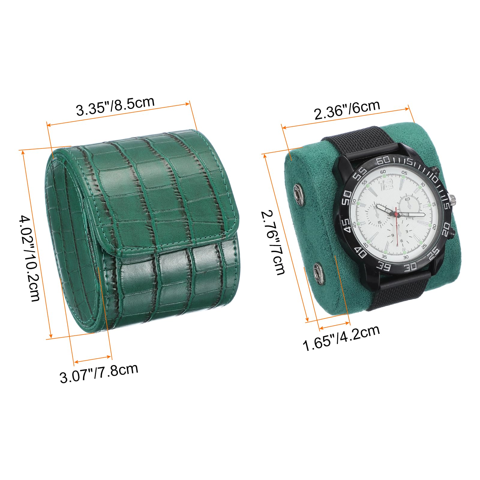 Étui de voyage à roulettes pour montres, étui portable en cuir à un compartiment pour montres, pour hommes et femmes, organisateur de rangement avec coussin amovible, idéal pour les voyages et la pr