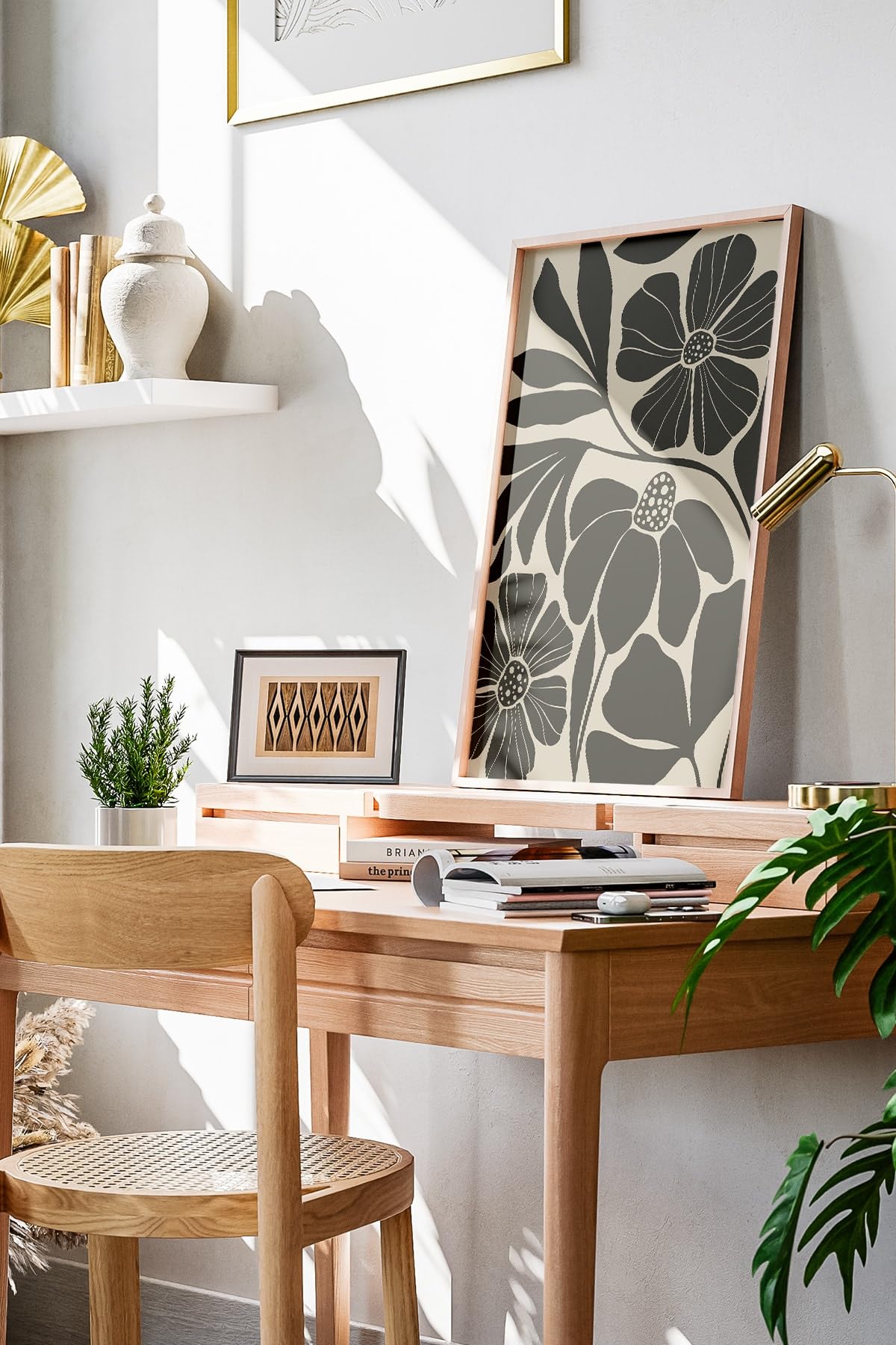 512 Store Çiçek Çerçevesiz Poster Duvar Tablosu Poster Premium Tablo Dekoratif Çerçevesiz Tablo Seti 30 X 40 Gri