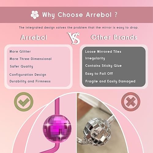 Miniatura 3 de Arrebol 16 popotes decorativos de bola de discoteca, mini bolas de discoteca para decoración de pajitas reutilizables, decoración de despedida de