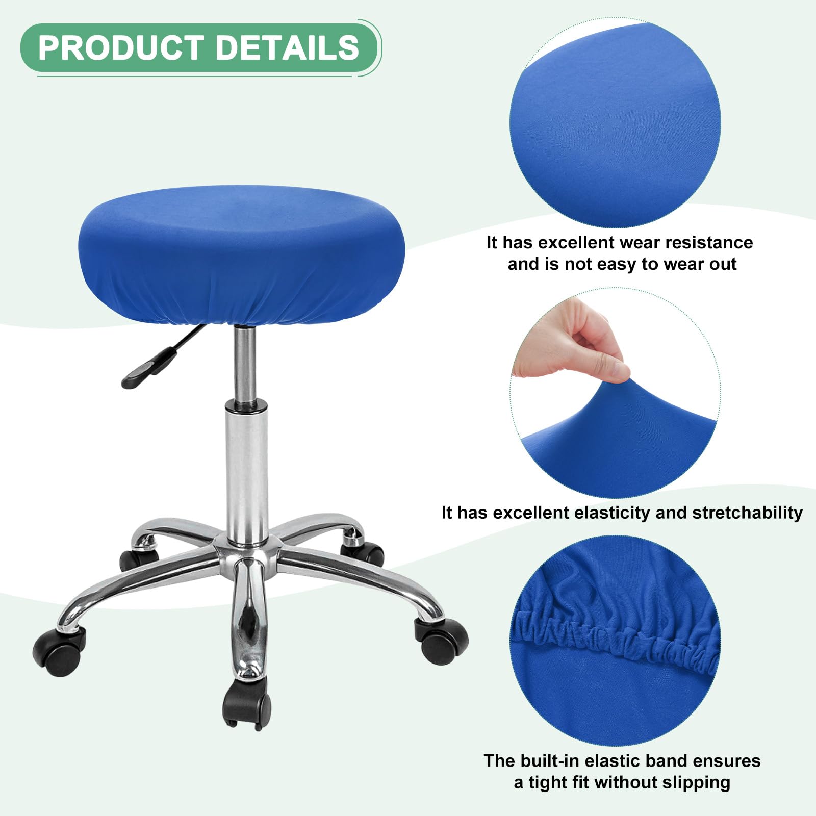 M METERXITY 2-Pack Bar Stool Covers Round - Image 2