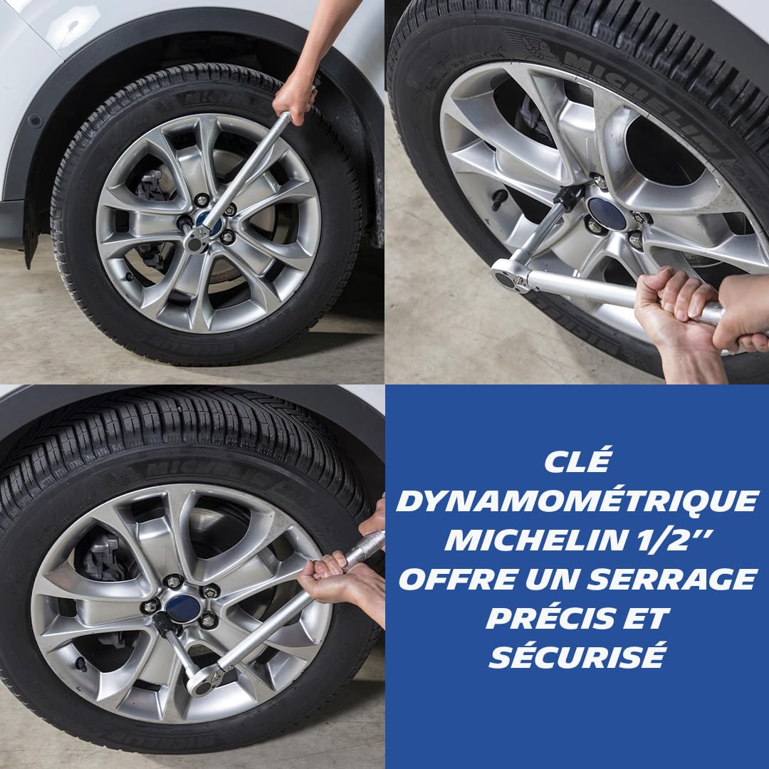 MICHELIN 008522 Clé Dynamométrique 1/2" 40-210Nm. Coffret avec barre d'extension et adaptateur