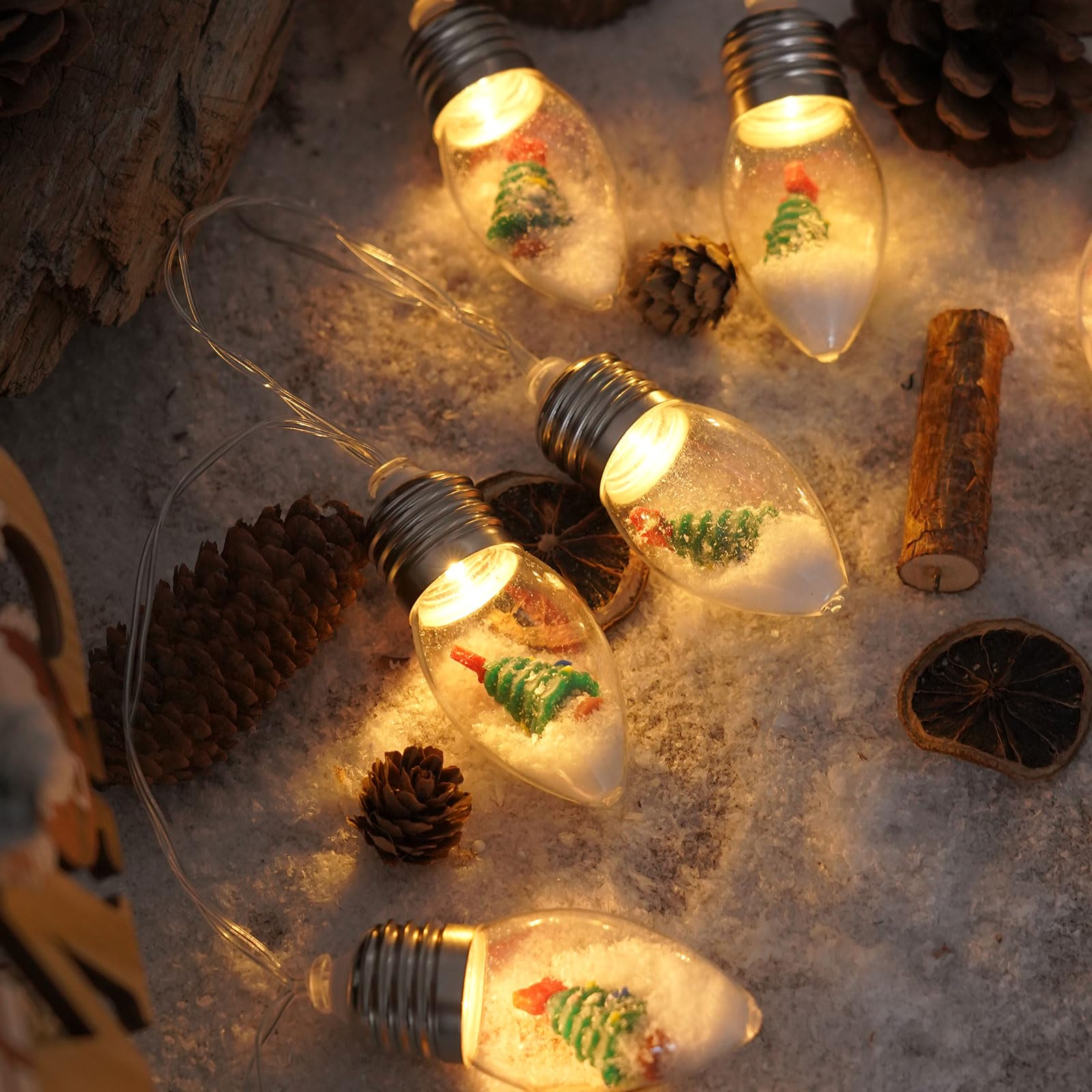 Łańcuch świetlny na choinkę śnieżną, 10 diod LED, łańcuch świetlny do sypialni, na ślub, dekorację stołu, na imprezę ogrodową, do domu, na imprezę (15 m)