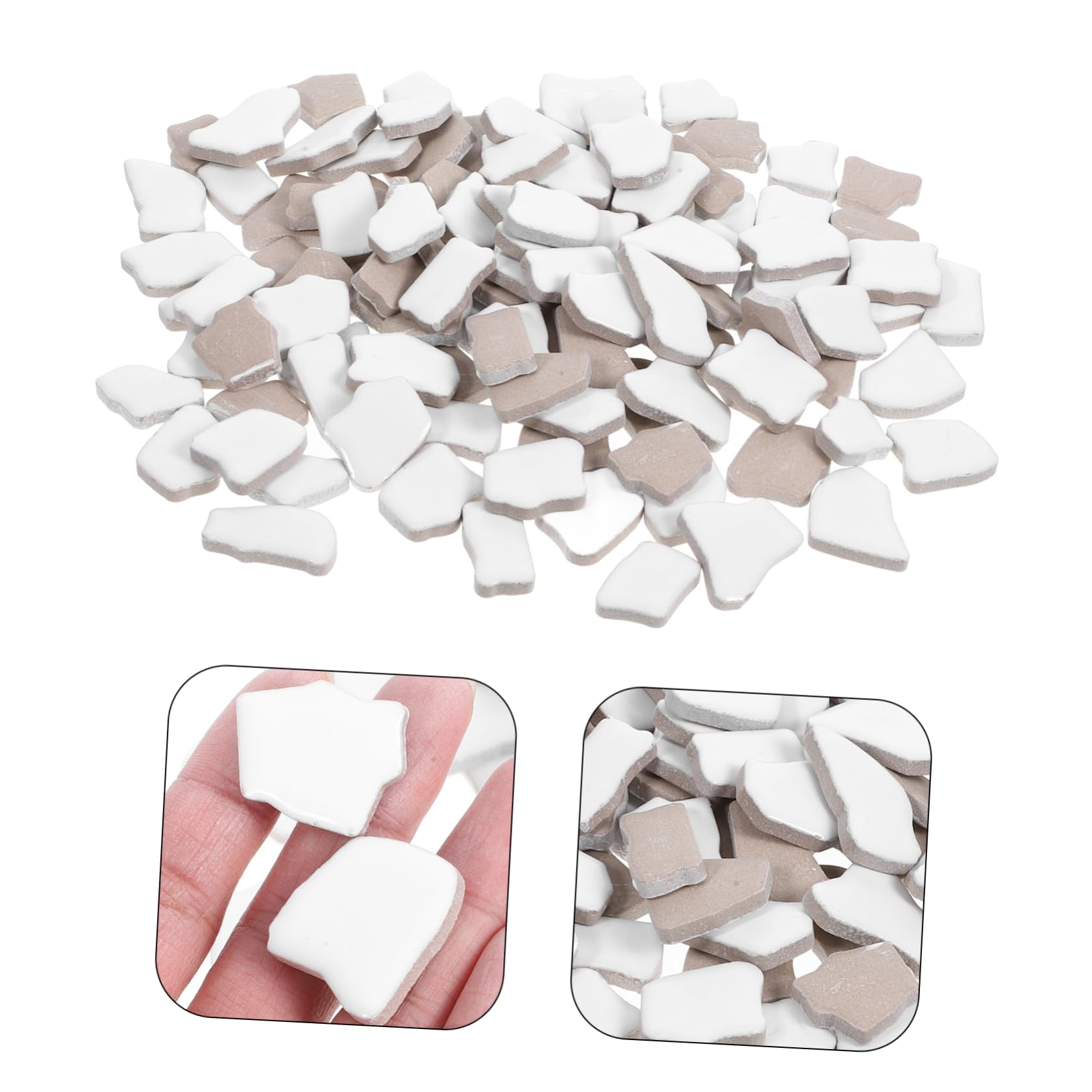 TOPBATHY Teselas de Mosaico Cerámico de Color Claro, 1000g, Piezas Irregulares para Manualidades Diy, Bordes Planos, Adecuado para Caminos de Jardín