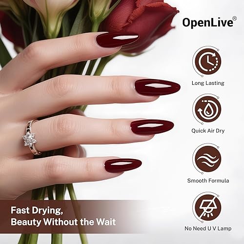 Miniatura 5 de Esmalte de uñas marrón de 0.6 fl oz de gran volumen, secado rápido, secado rápido y de larga duración, arte de uñas de color para bricolaje,