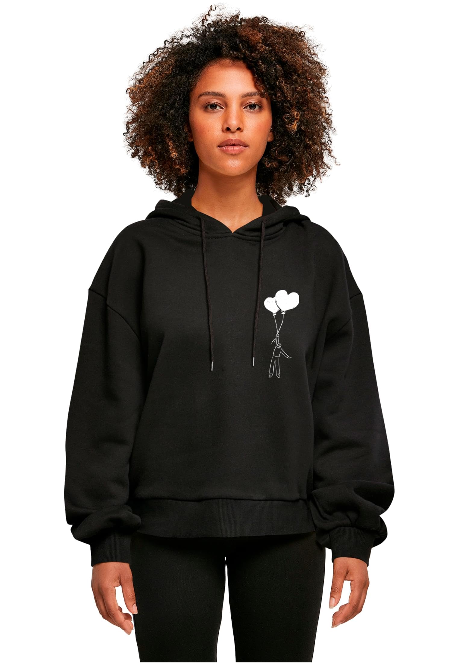 Sweat à capuche noir pour femme Merchcode en taille XXL ample - 7