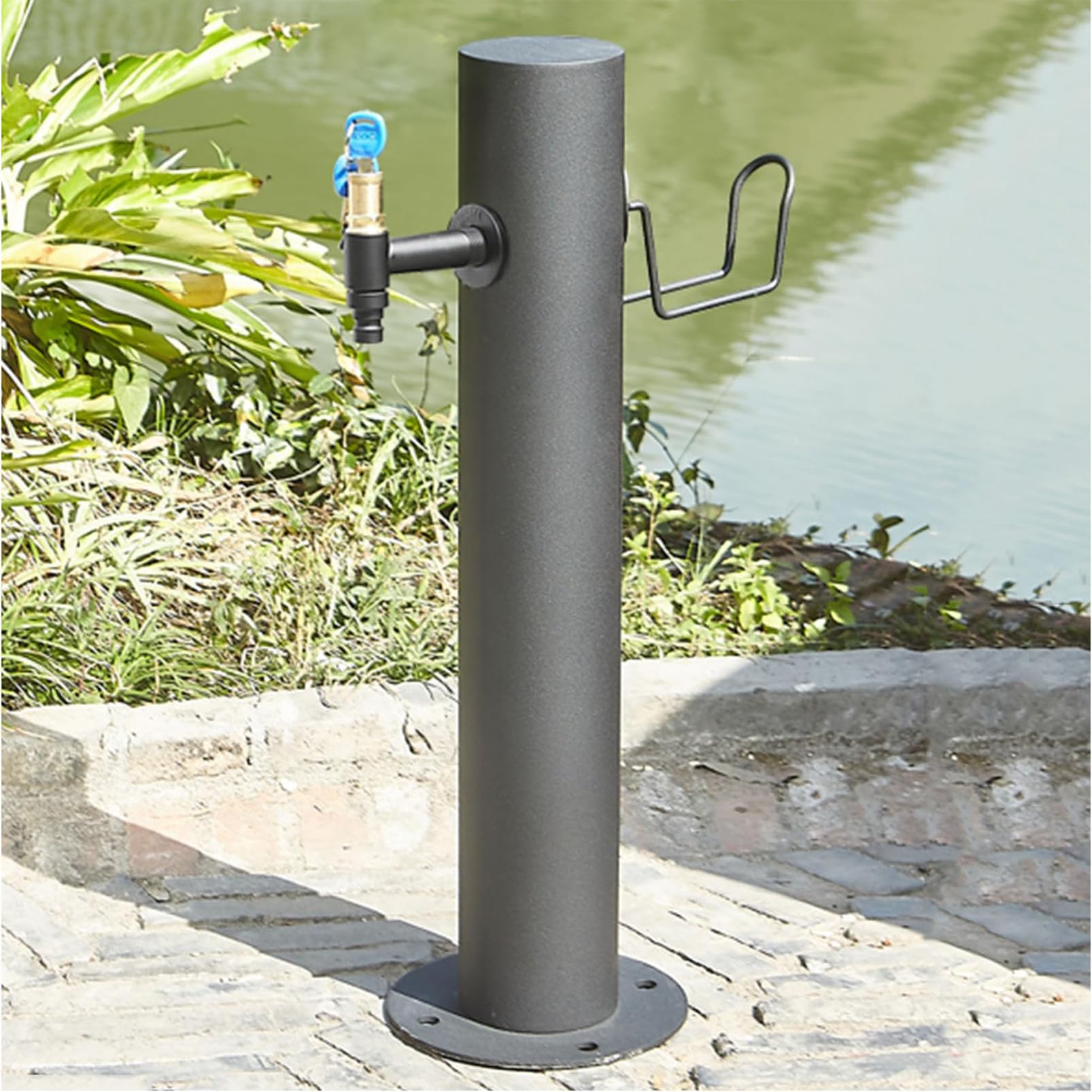 WOTZOV Freestanding Garden Water Column With Faucet, Floor Mounted Water Tap, Freestanding Hose Stand, Vertical Garden Water Column, Fountain For A Beautiful Garden Space，B 20.5CM×50CM