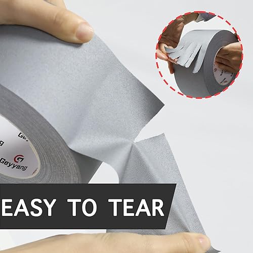 Miniatura 4 de GEYYANG - Cinta adhesiva gris  3 pulgadas x 55 yardas  Cinta resistente para cables, fotografía, telón de fondo de filmación, configuración de