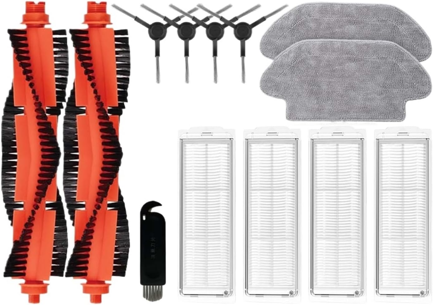 SteFik Spare Parts Bundle for Robot Vacuum. Compatible for Xiaomi Mi Robot Vacuum Mop 2S / Mop P/Mop Pro / XMSTJQR2S / STYTJ02YM Parts Main Side Brush Hepa Filter Mop (Color : As Shown 10)
