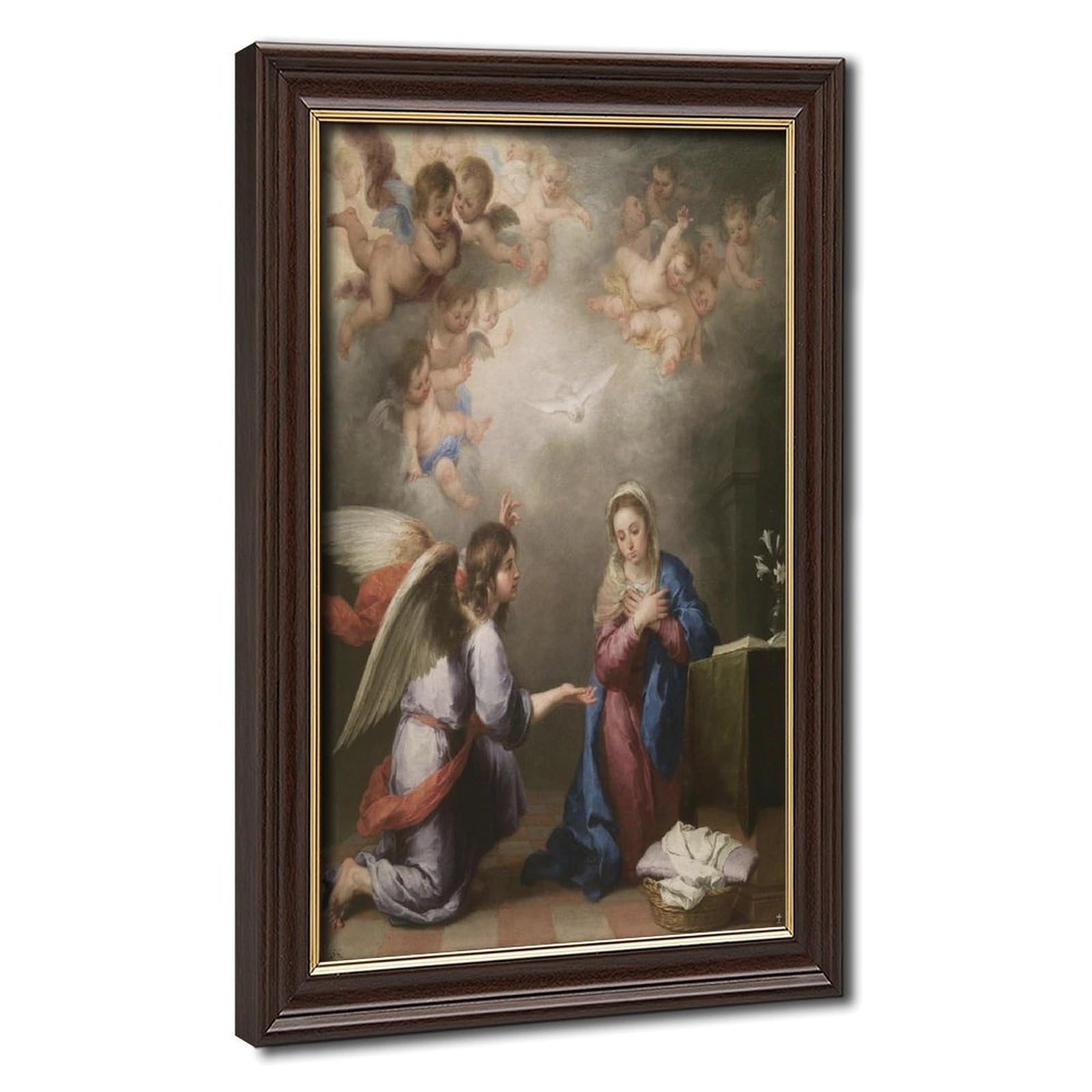 WCYB Bartolome Esteban Murillo - The Annunciation 1660 Posters Prints Canvas Deco Paintings Wall Art Hangable Frame 24" L X 36" W