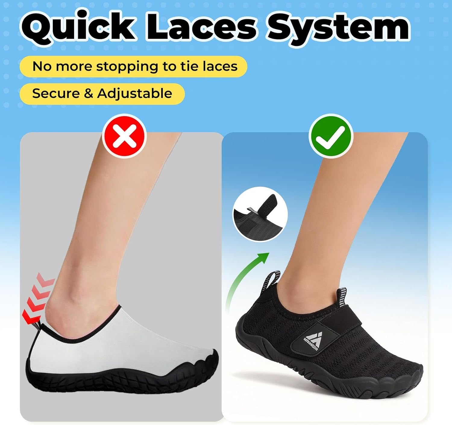 Mishansha Kids Water Shoes Quick-Dry Wide Toe Box Non-Slip Barefoot Shoes Beach Pool Swim Shoes - Image 5