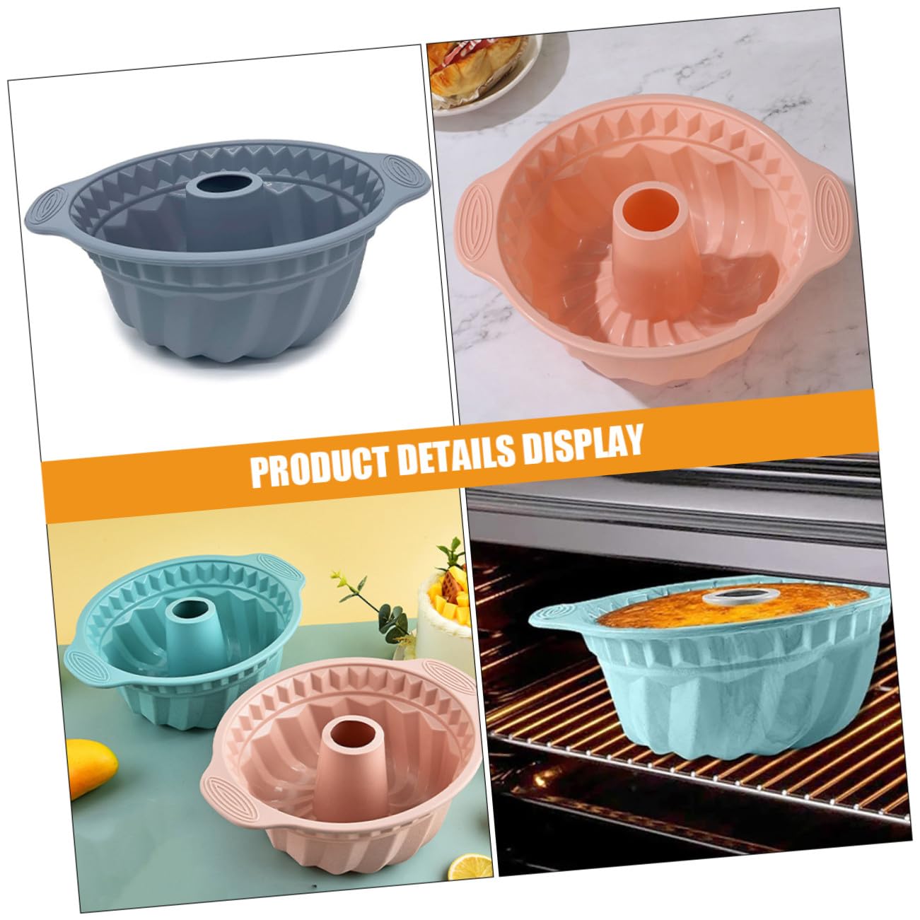 VALICLUD 3pezzi Stampo Silicone Rotondo per Dolci Teglie Antiaderenti con Centrale per Cottura Uniforme Resistente e Flessibile per Torte Chiffon e Mousse capacità Grande per Feste Familiar