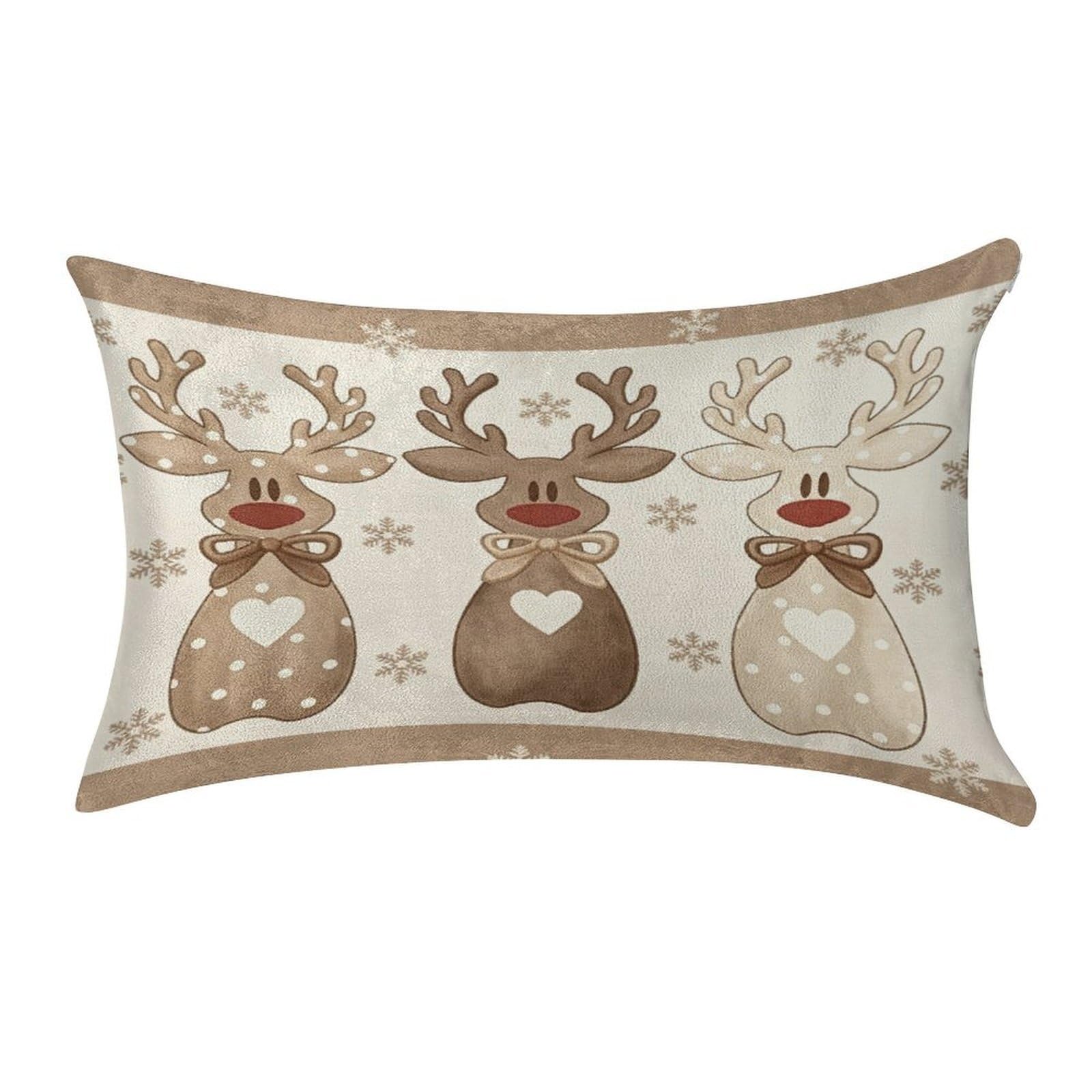 Fekiloot Style Christmas Reindeer Pillow Covers Home Decor Pillow Cases
